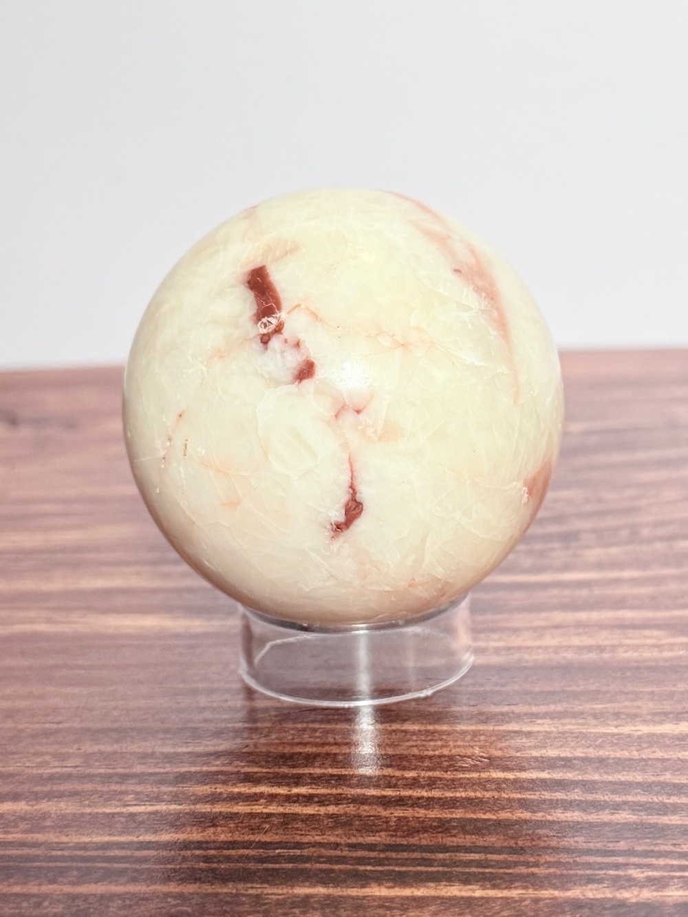 Bold Red Vein Jasper Sphere w/ Natural Character & Earthy Contrast – 58mm